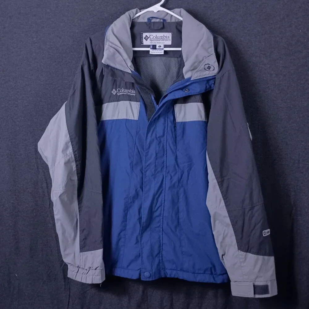 Columbia Bugaboo Colorblock Jacket Full Zip Snap Mens XL Blue Gorpcore Slouchy